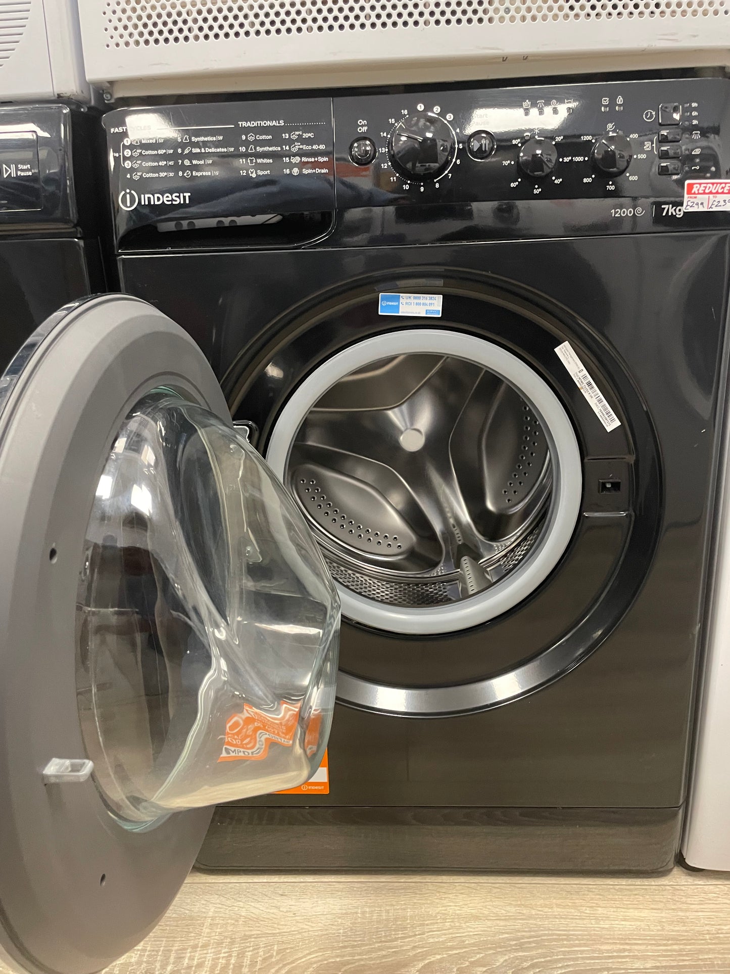 INDESIT 7 kg 1200 Spin Washing Machine - Black