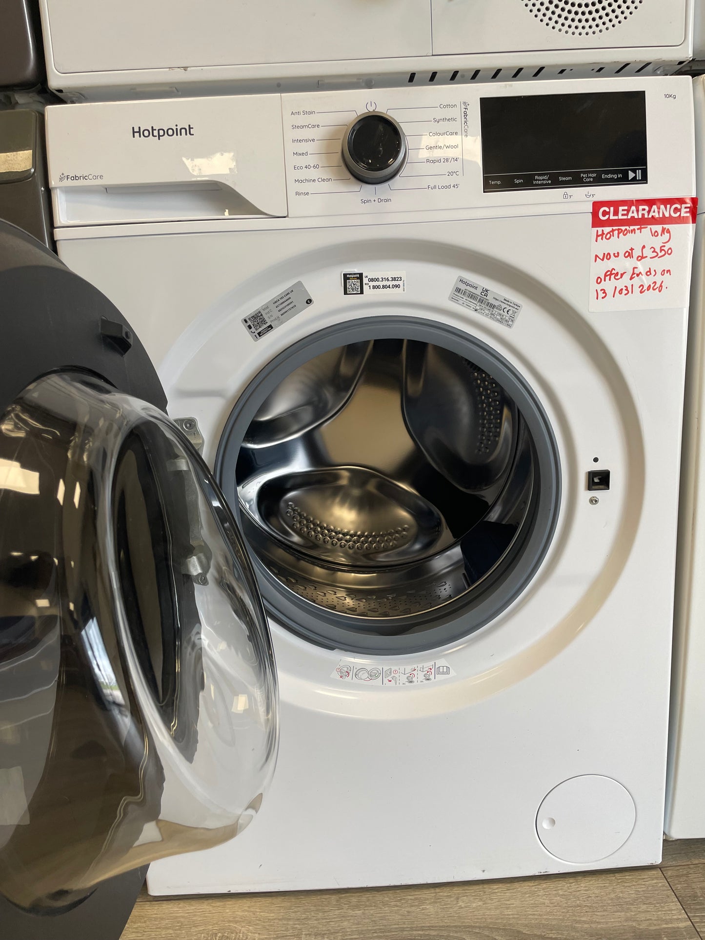 HOTPOINT FabricCare HBCA 103 CARE UK 10 kg 1400 Spin Washing Machine - White