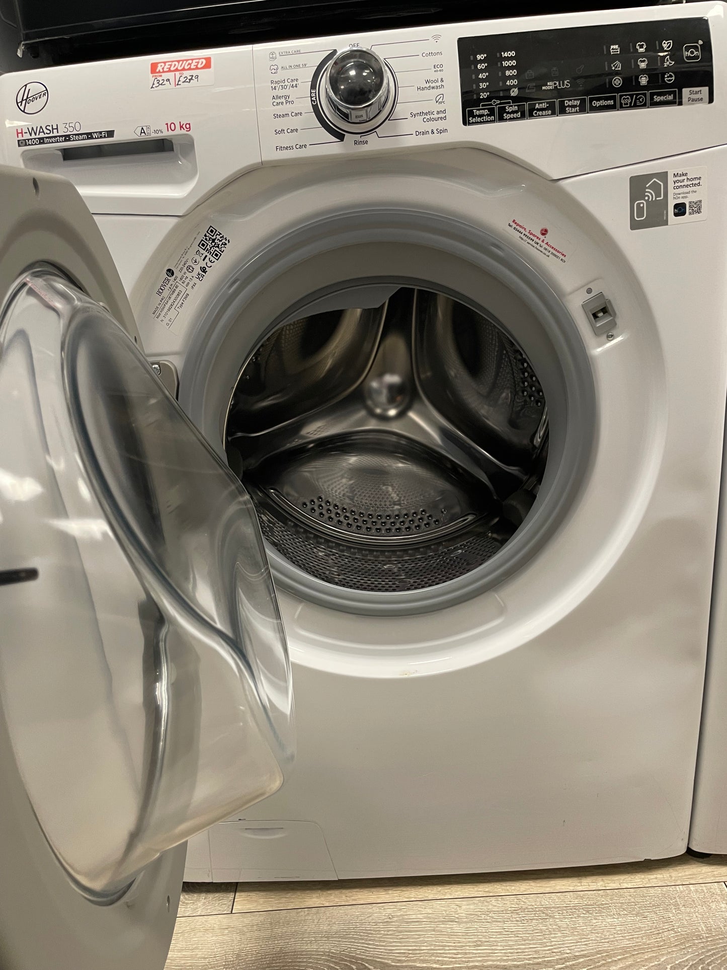 Hoover H-WASH 350 H3WPS4106TMB6-80 H Wash 350 10kg 1400rpm Washing Machine White