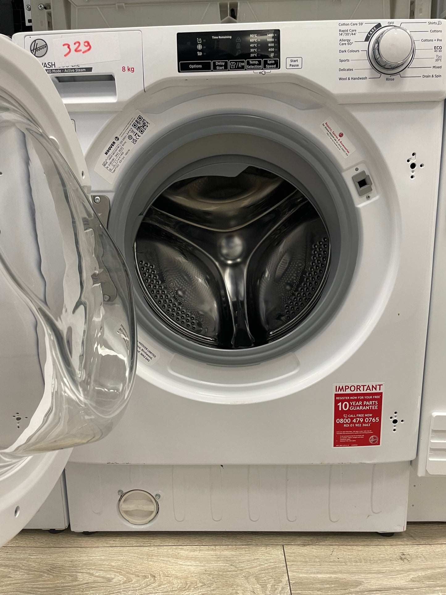 Hoover H-WASH 300 HBWS 48D1W4-80 Washing Machine Front-Load 8 kg 1400 RPM White