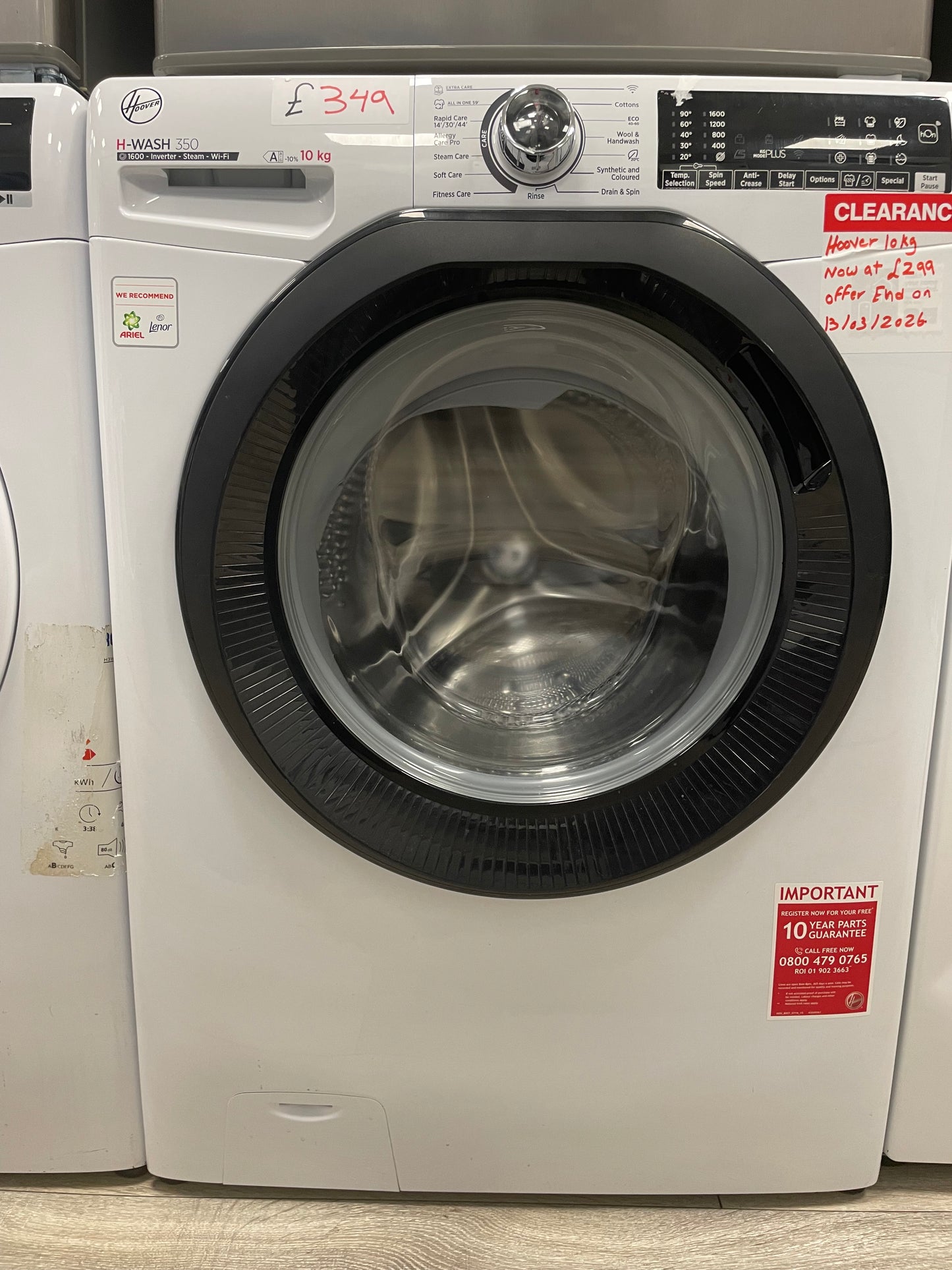 HOOVER H-Wash 350 H3WPS6106TAMB6-80 WiFi-enabled 10kg 1600rpm Washing Machine - White