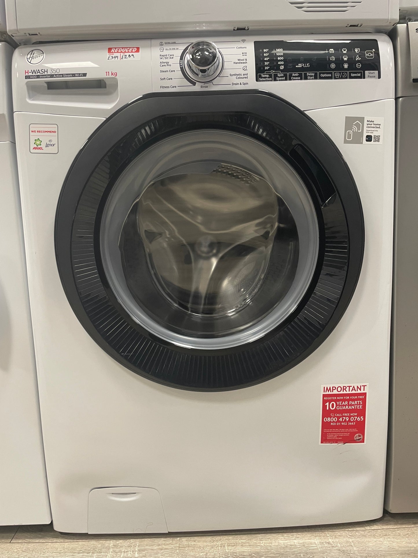 HOOVER H-Wash 350 H3WPS4116TAMB580 WiFi-enabled 11 kg 1400 Spin Washing Machine - White