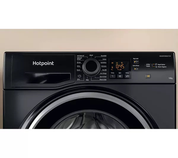 HOTPOINT Anti-Stain NSWM 1046 BS UK 10 kg 1400 Spin Washing Machine - Black