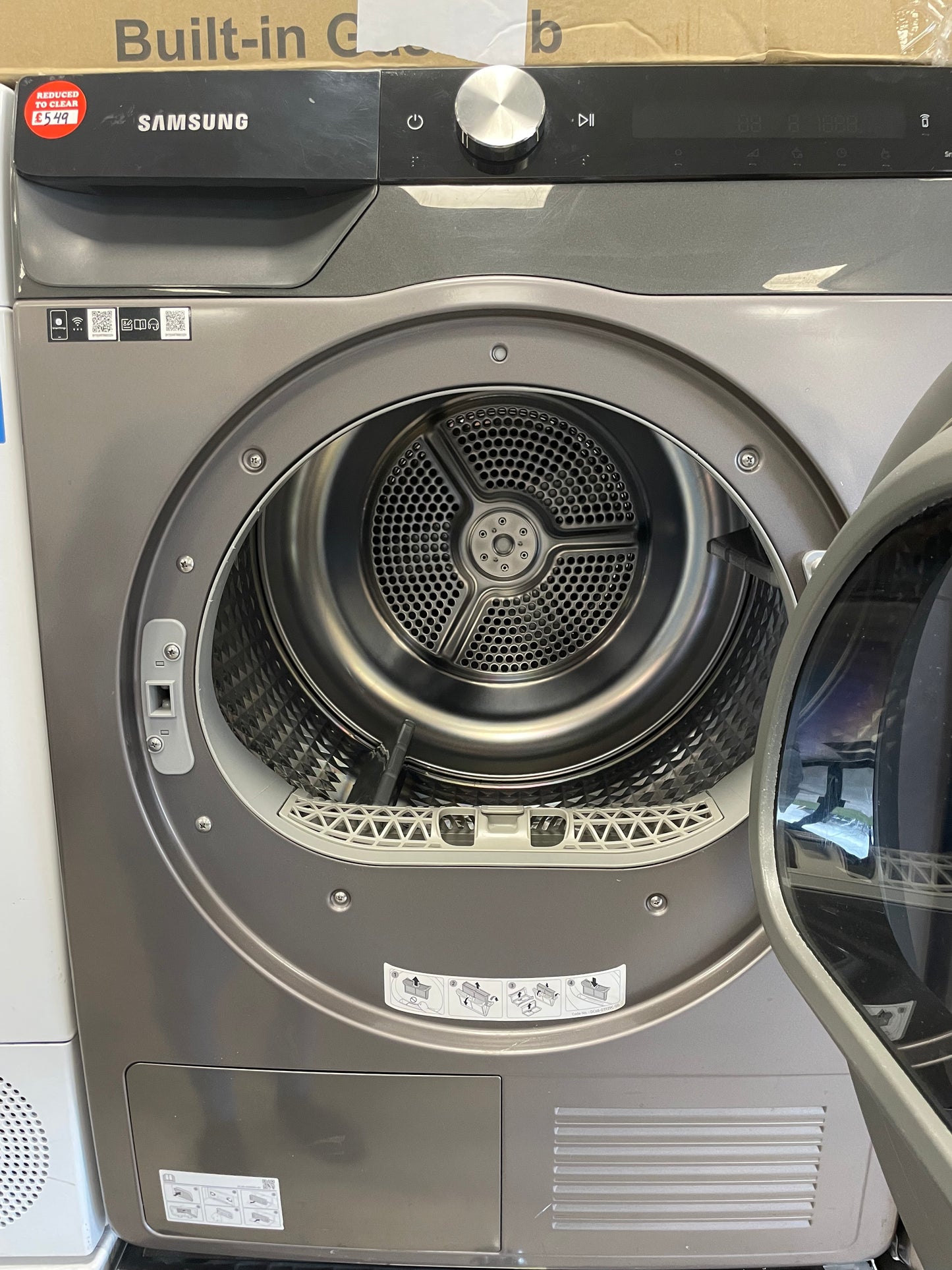 Samsung DV90T8240SX/S1 Tumble Dryer Freestanding Front-Load 9 kg Silver