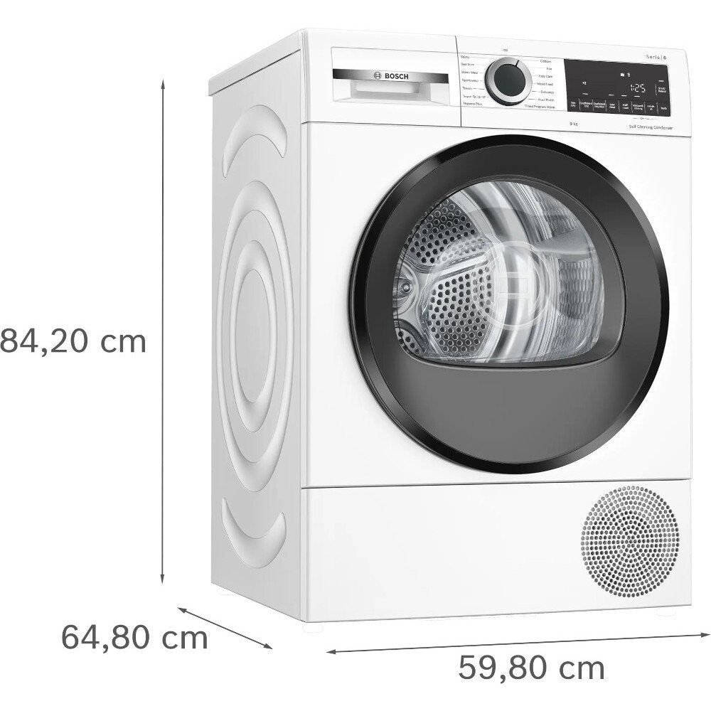 Bosch WQG24502GB Series 6
Heat Pump Tumble Dryer, 9kg, White, A+++ Rated