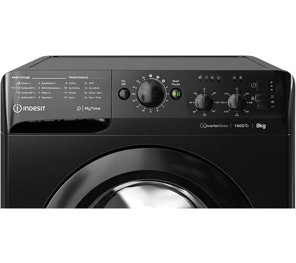 INDESIT 7 kg 1200 Spin Washing Machine - Black
