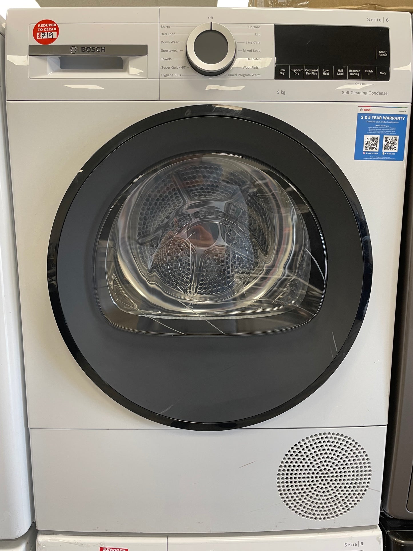 Bosch WQG24502GB Series 6
Heat Pump Tumble Dryer, 9kg, White, A+++ Rated