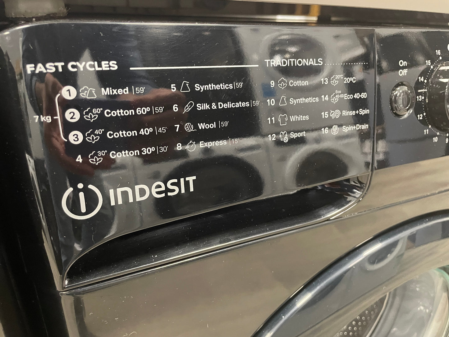 INDESIT 7 kg 1200 Spin Washing Machine - Black