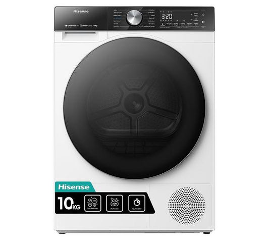 HISENSE 5S Series DH5S102BW WiFi-enabled 10 kg Heat Pump Tumble Dryer - White