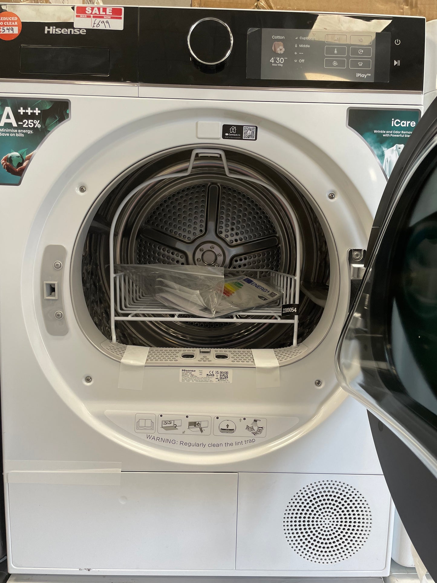 HISENSE 5i Series DH5I104BWAB WiFi-enabled 10 kg Heat Pump Tumble Dryer - White