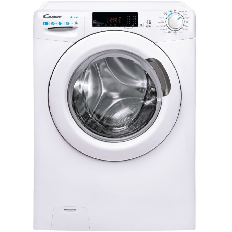 Candy Smart Pro CSW485TE180, Freestanding Washer Dryer, 8Kg Wash + 5Kg Dry, 1400 RPM, WIFI enabled, White