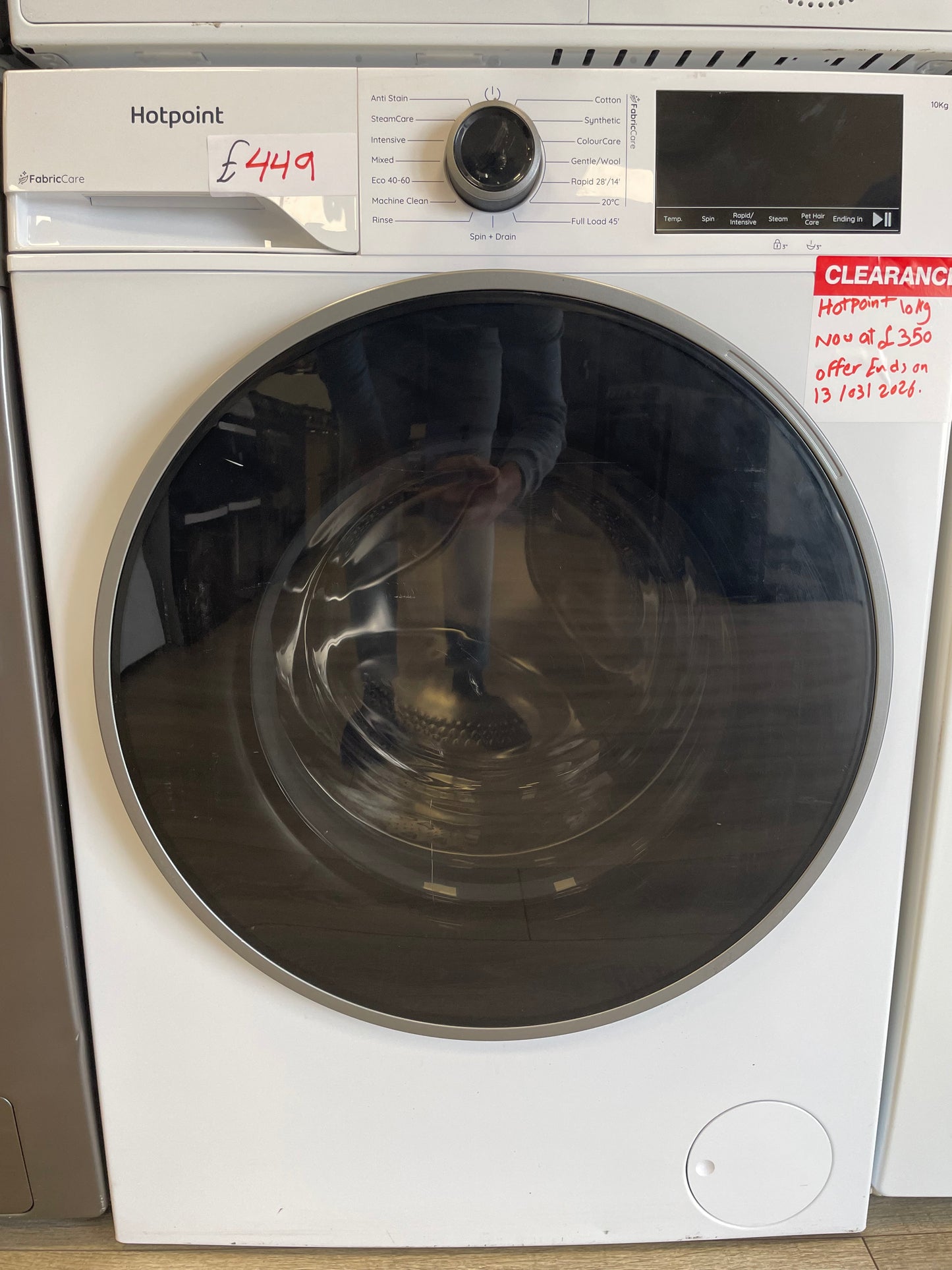 HOTPOINT FabricCare HBCA 103 CARE UK 10 kg 1400 Spin Washing Machine - White