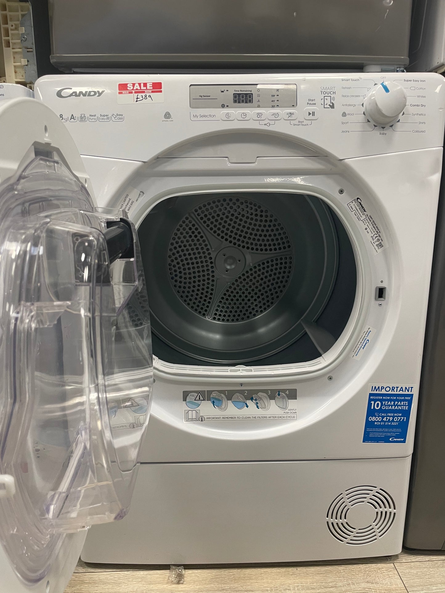 Candy CHP H8A2DE Tumble Dryer Freestanding Front-Load 8 kg A++ White