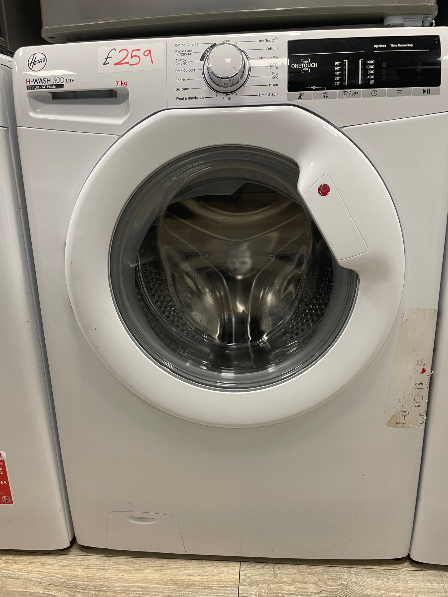 Hoover H-WASH 300 H3W 47TE/1-80 Washing Machine Front-Load 7 kg 1400 RPM White