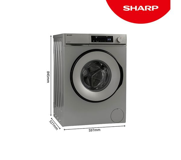 SHARP ES-NFB814BSNA-EN 8 kg 1400 rpm Washing Machine - Dark Silver