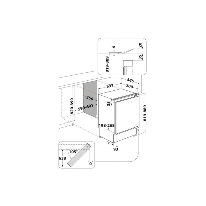 INDESIT IF A1.UK 1 Integrated Undercounter Fridge