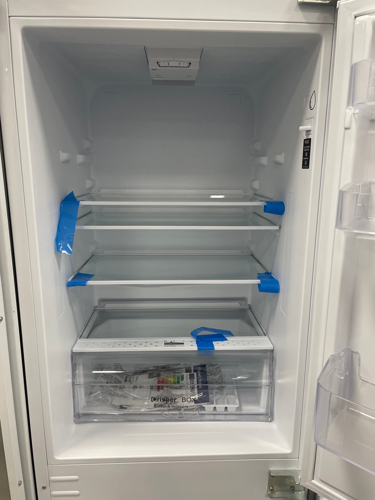 Russell Hobbs RH177BILFFF1E2 177cm 50/50 Integrated Fridge Freezer with Sliding Door Hinge - White - E Rated
