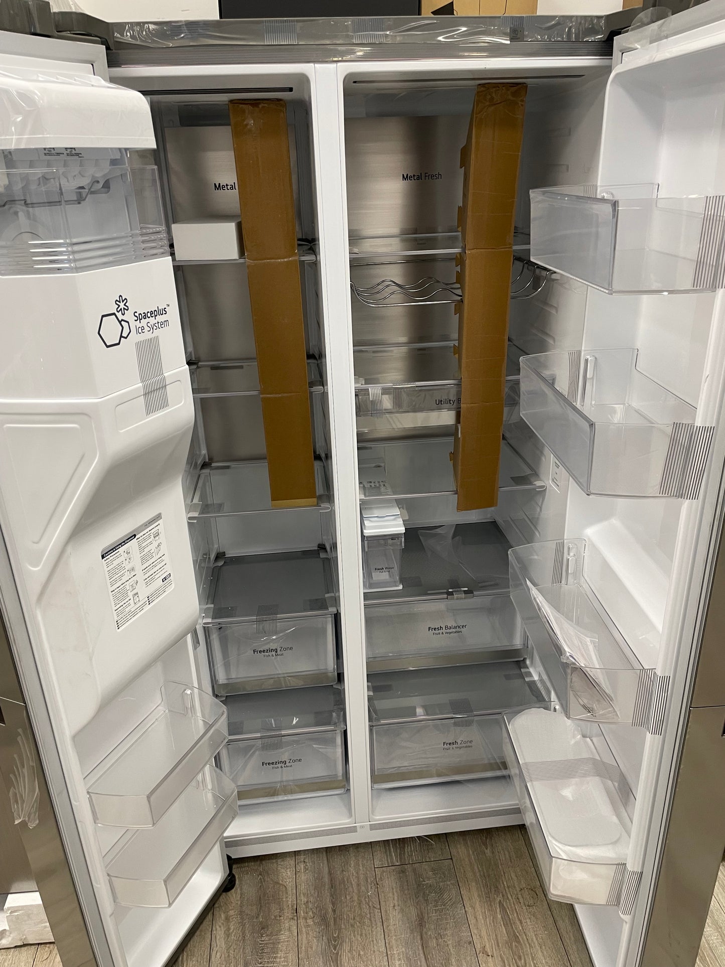 LG NatureFRESH GSLV91PZAE American-Style Smart Fridge Freezer - Shiny Steel