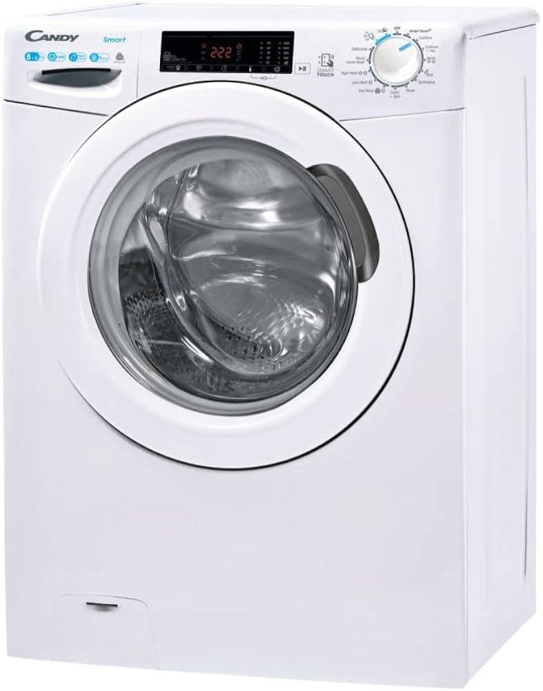 Candy Smart Pro CSW485TE180, Freestanding Washer Dryer, 8Kg Wash + 5Kg Dry, 1400 RPM, WIFI enabled, White