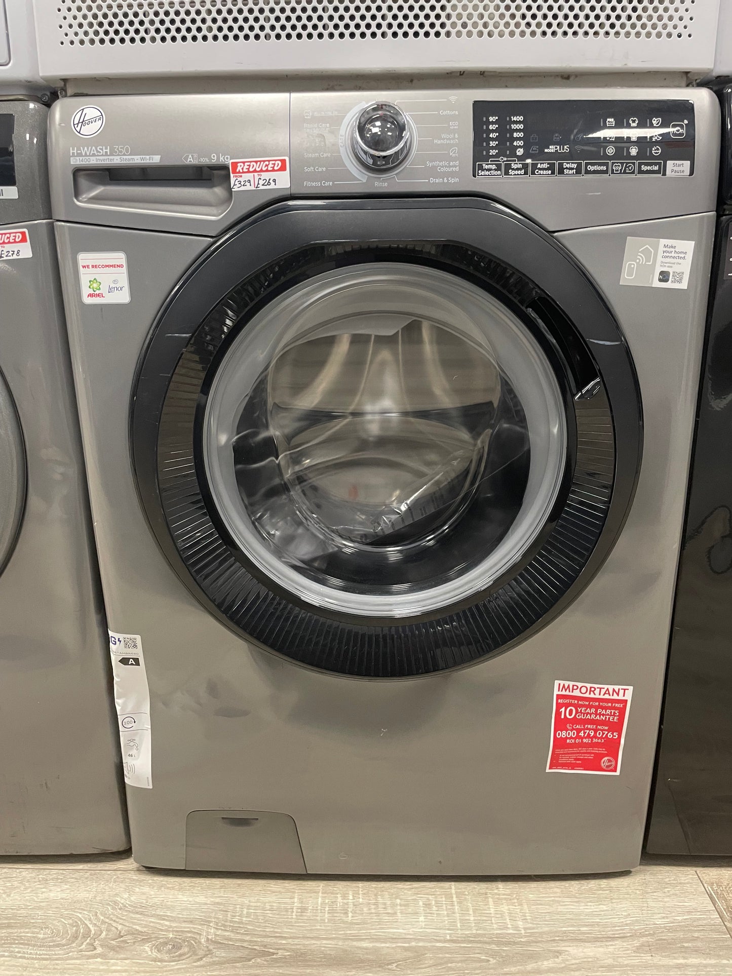 Hoover H-WASH 350 H3WPS496TAMBR680 H Wash 350 9kg 1400rpm Washing Machine Graphite