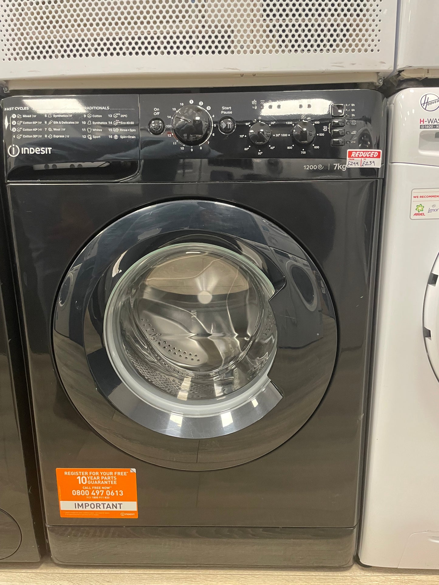 INDESIT 7 kg 1200 Spin Washing Machine - Black