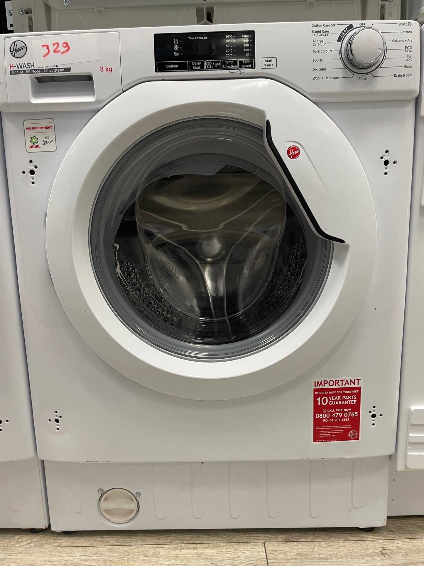 Hoover H-WASH 300 HBWS 48D1W4-80 Washing Machine Front-Load 8 kg 1400 RPM White