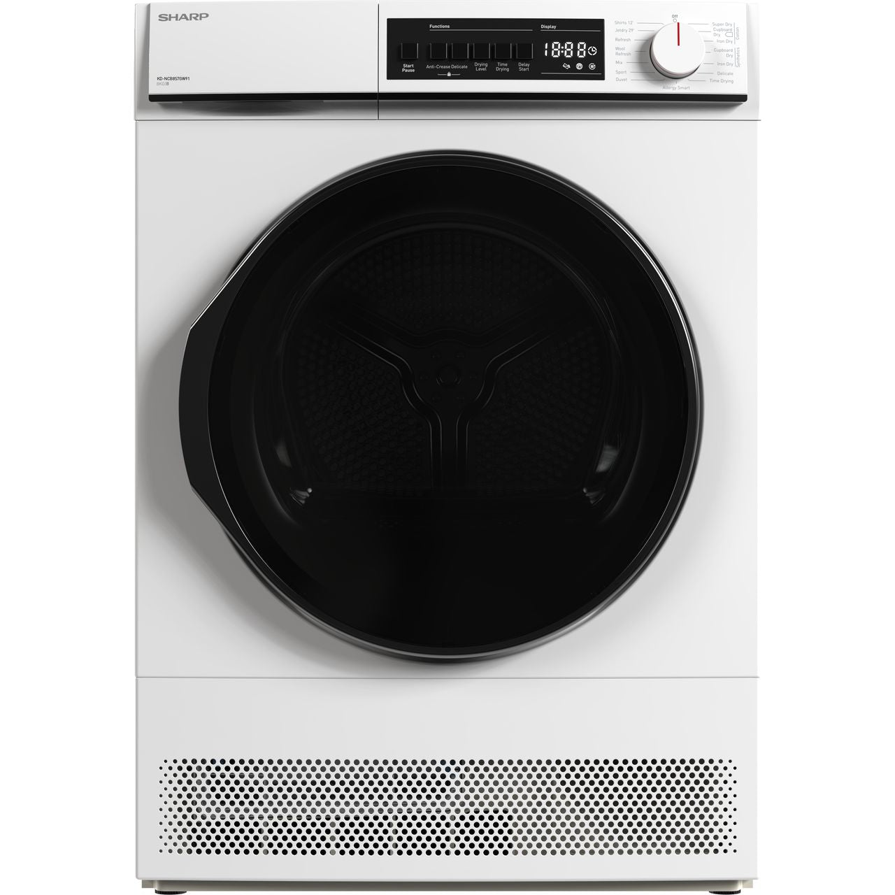 Sharp KD-NCB8S7GW91-EN 8Kg Condenser Tumble Dryer - White - B Rated