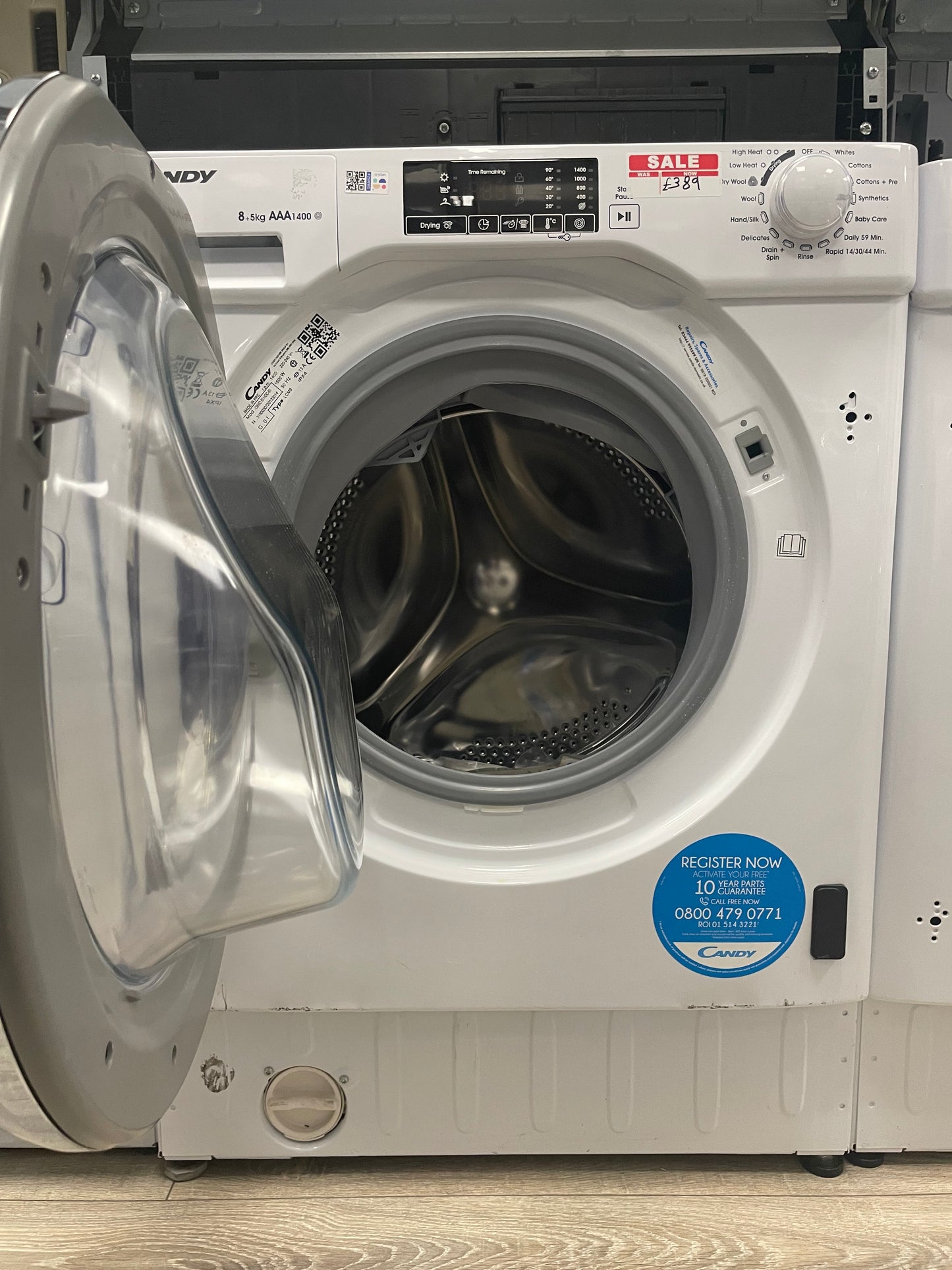 CANDY CBWD 8514DC Integrated 8 kg Washer Dryer - White
