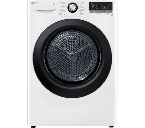 LG Dual Dry FDV309WN WiFi-enabled 9 kg Heat Pump Tumble Dryer - White
