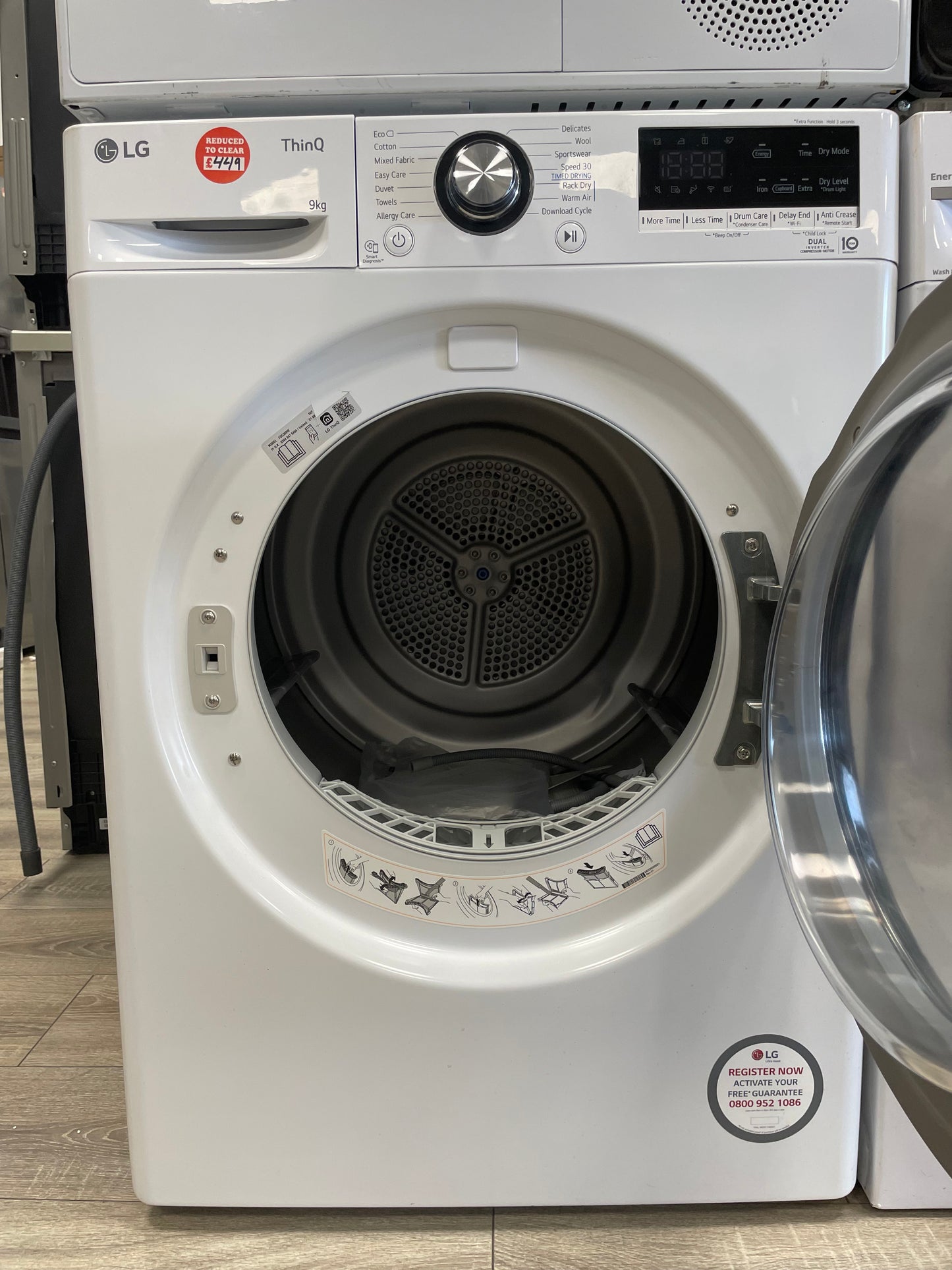 LG Dual Inverter FDC309W WiFi-enabled 9 kg Heat Pump Tumble Dryer - White