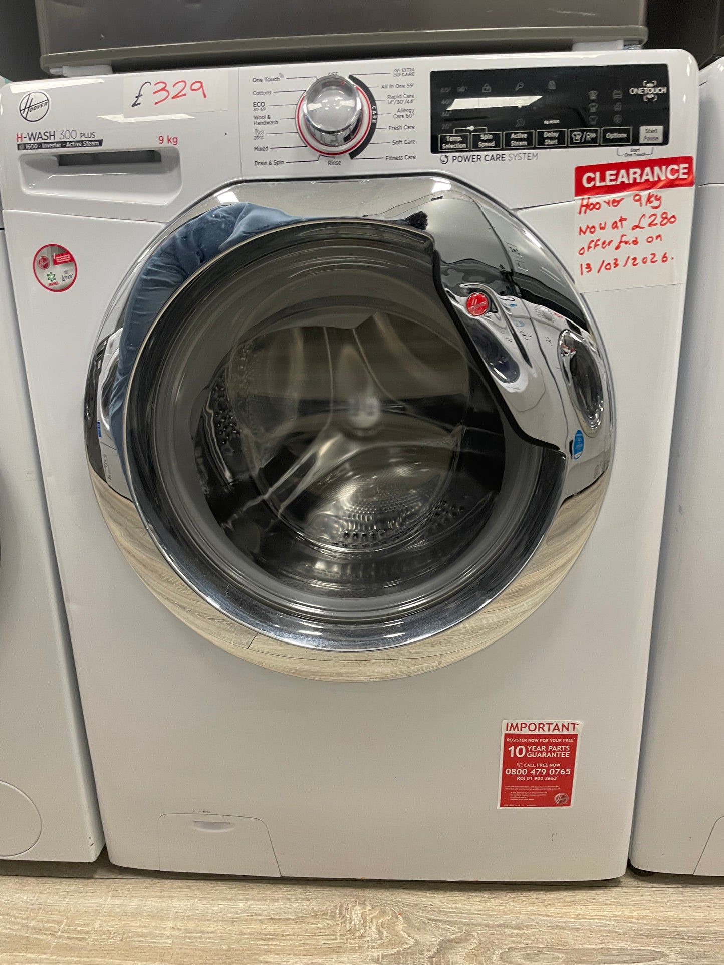 HOOVER H-WASH 300 H3WS69TAMCE NFC 9 kg 1600 Spin Washing Machine - White