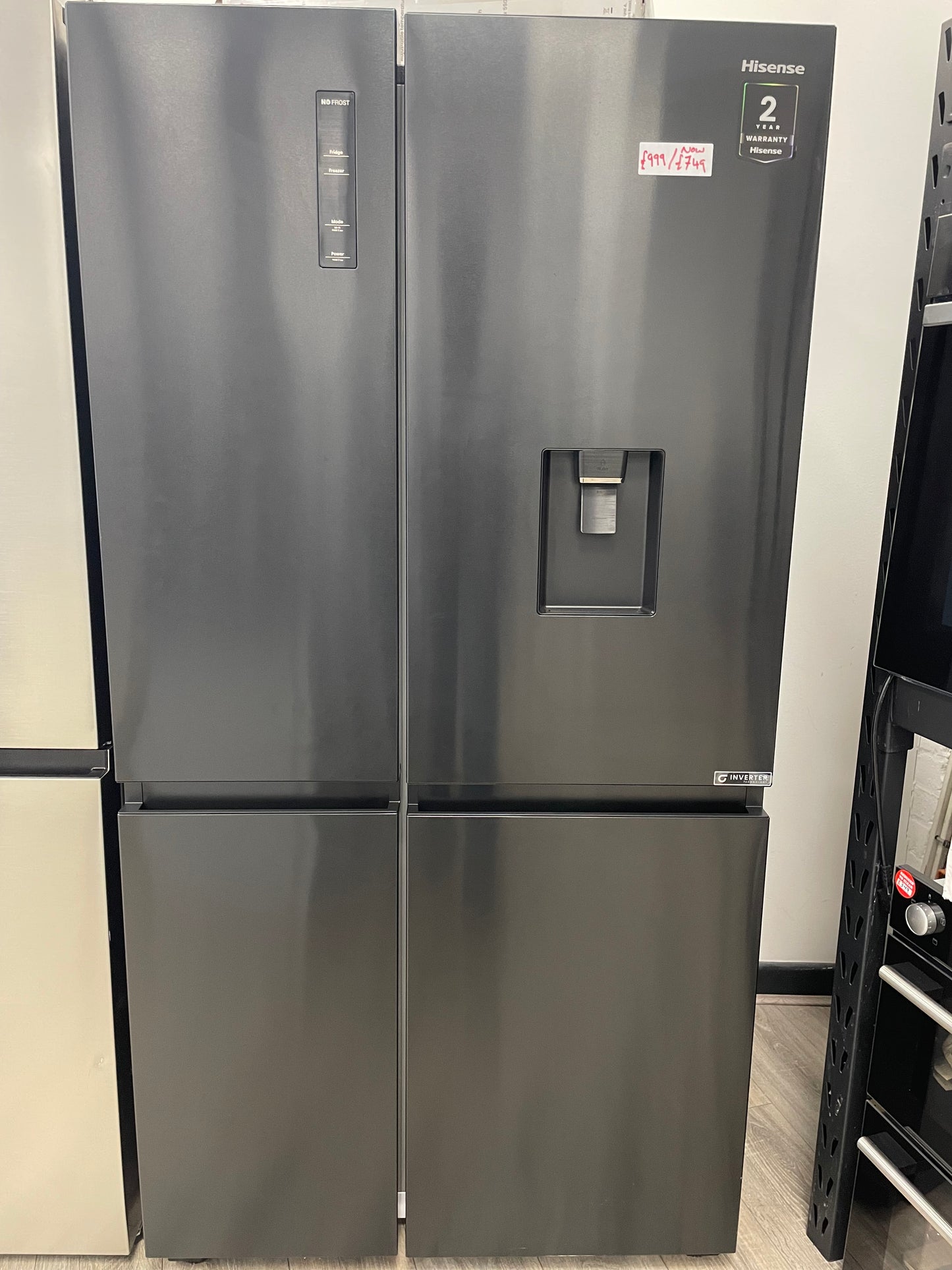 HISENSE PureFlat RS840N4WFE American-Style Smart Fridge Freezer - Black Stainless Steel
