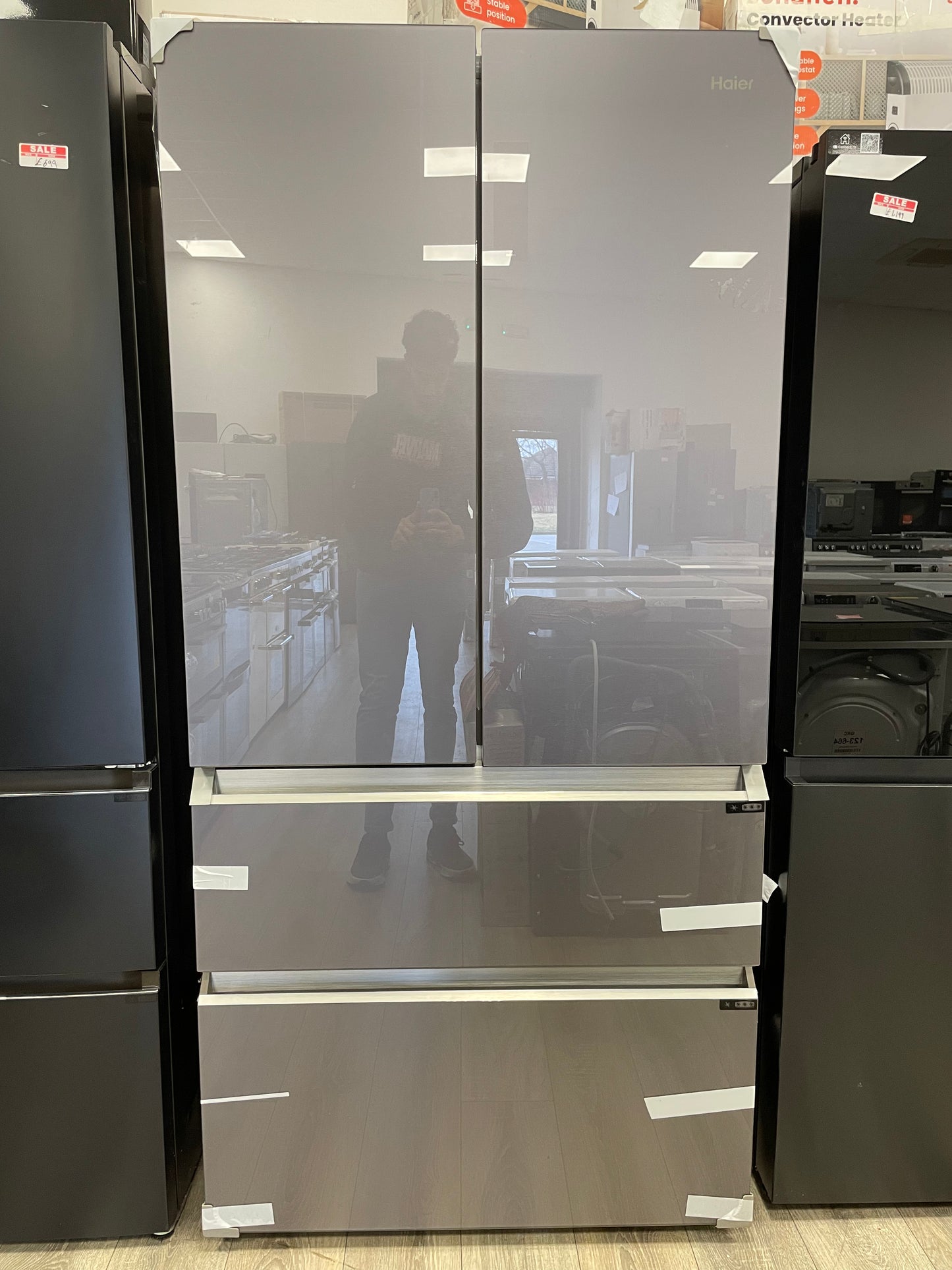 HAIER Series 7 HFR79F19EFGK Fridge Freezer - Sapphire Glass