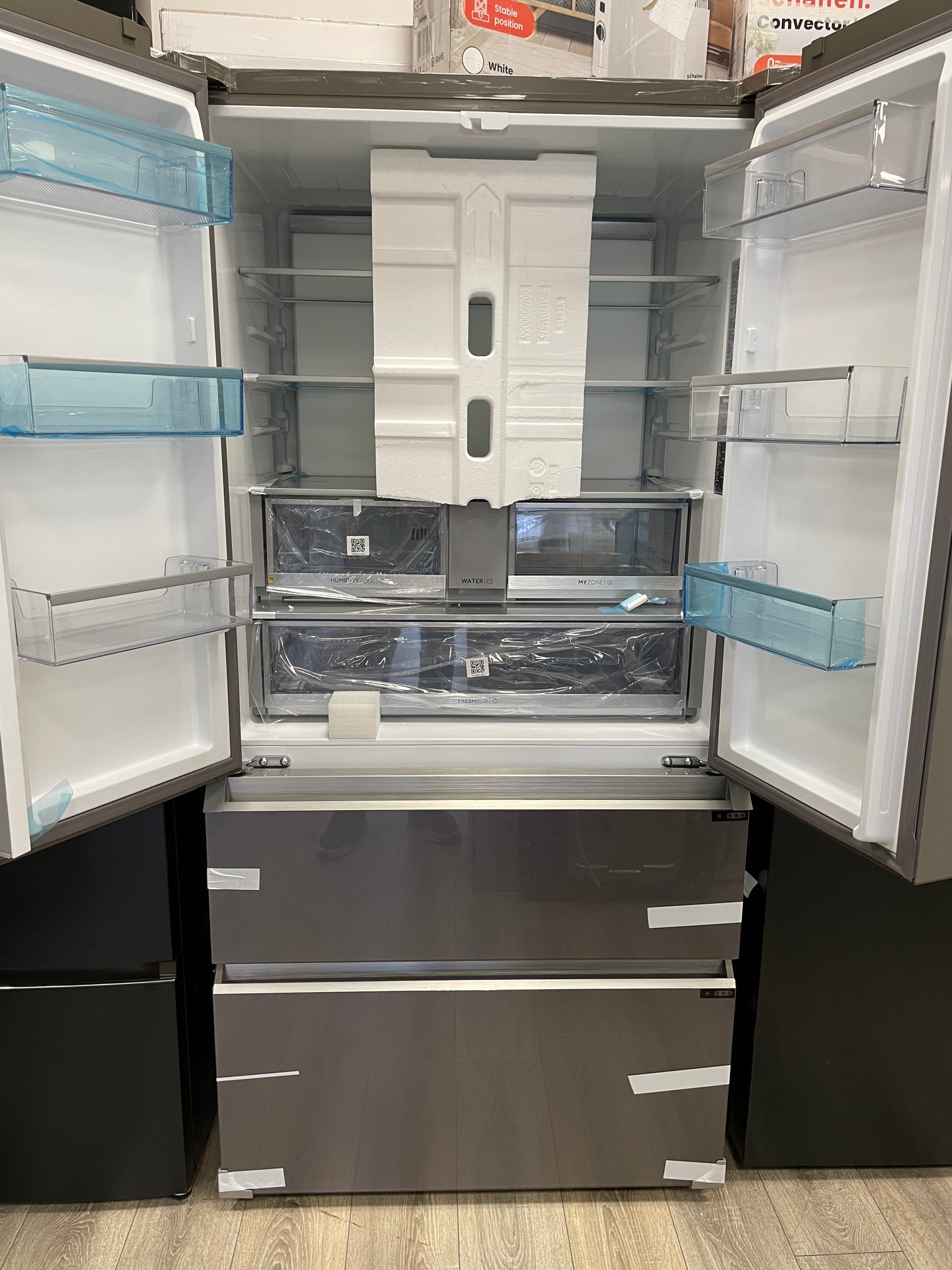 HAIER Series 7 HFR79F19EFGK Fridge Freezer - Sapphire Glass