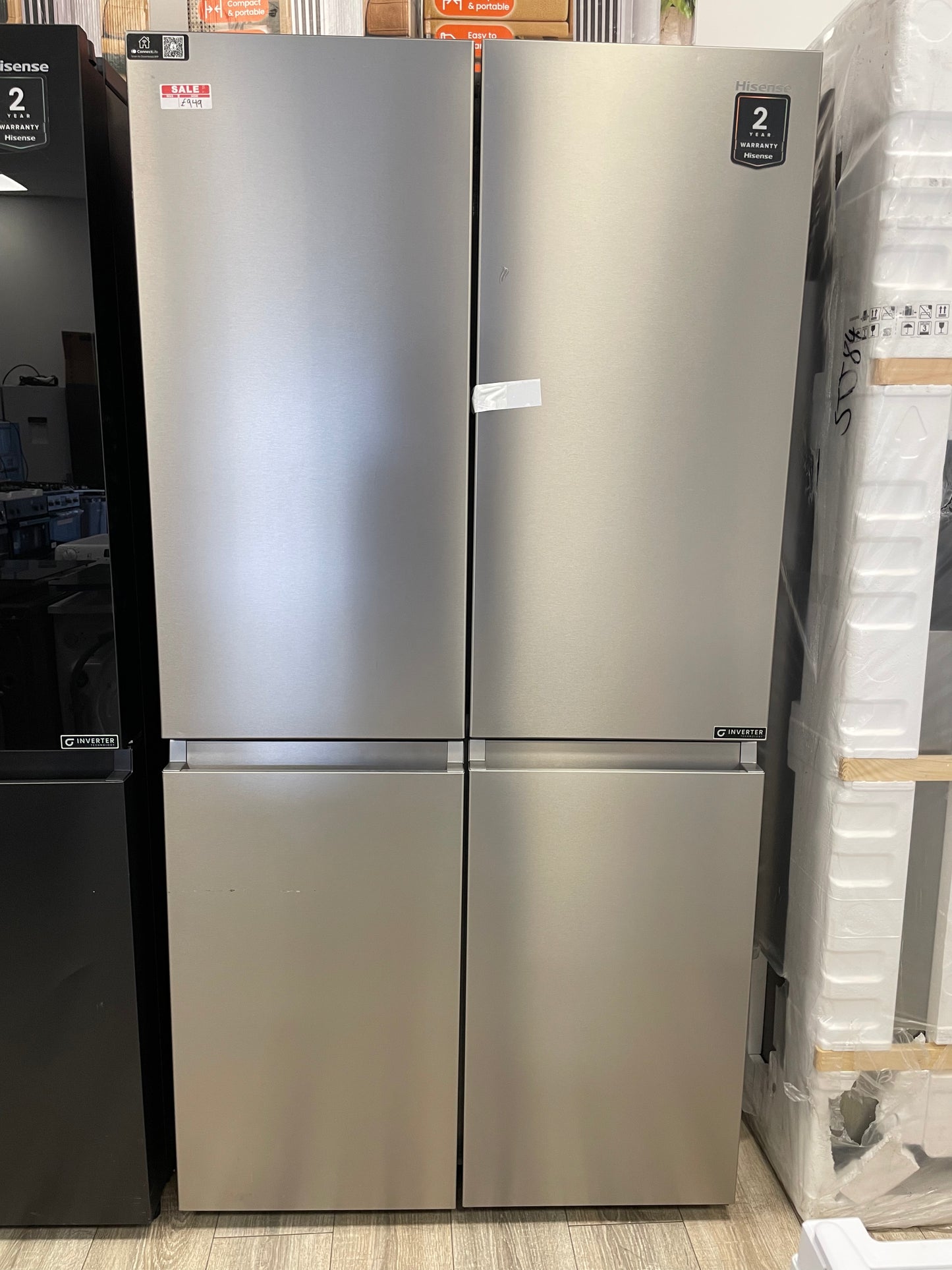 HISENSE PureFlat RQ758N4SASE Smart Fridge Freezer - Stainless Steel