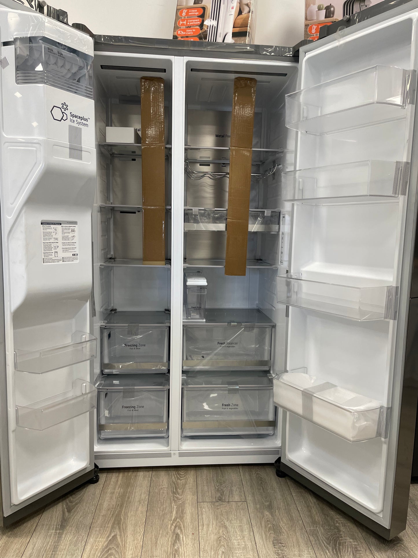 LG NatureFRESH GSLV91PZAE American-Style Smart Fridge Freezer - Shiny Steel