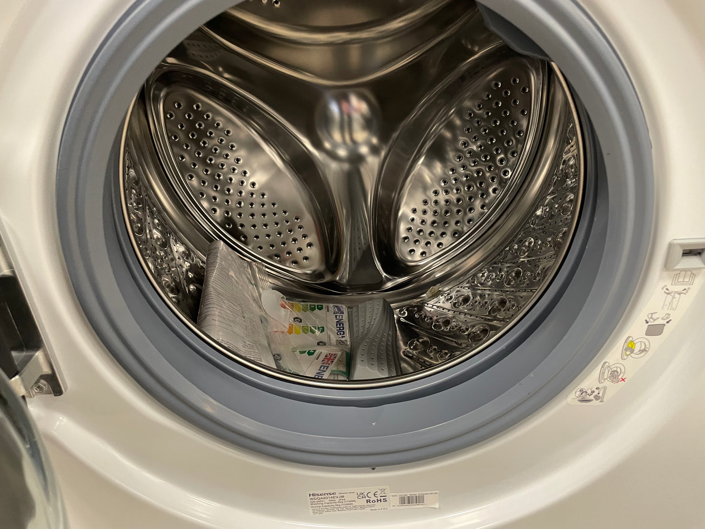 HISENSE 3 Series WDQA8014EVJM 8 kg Washer Dryer - White