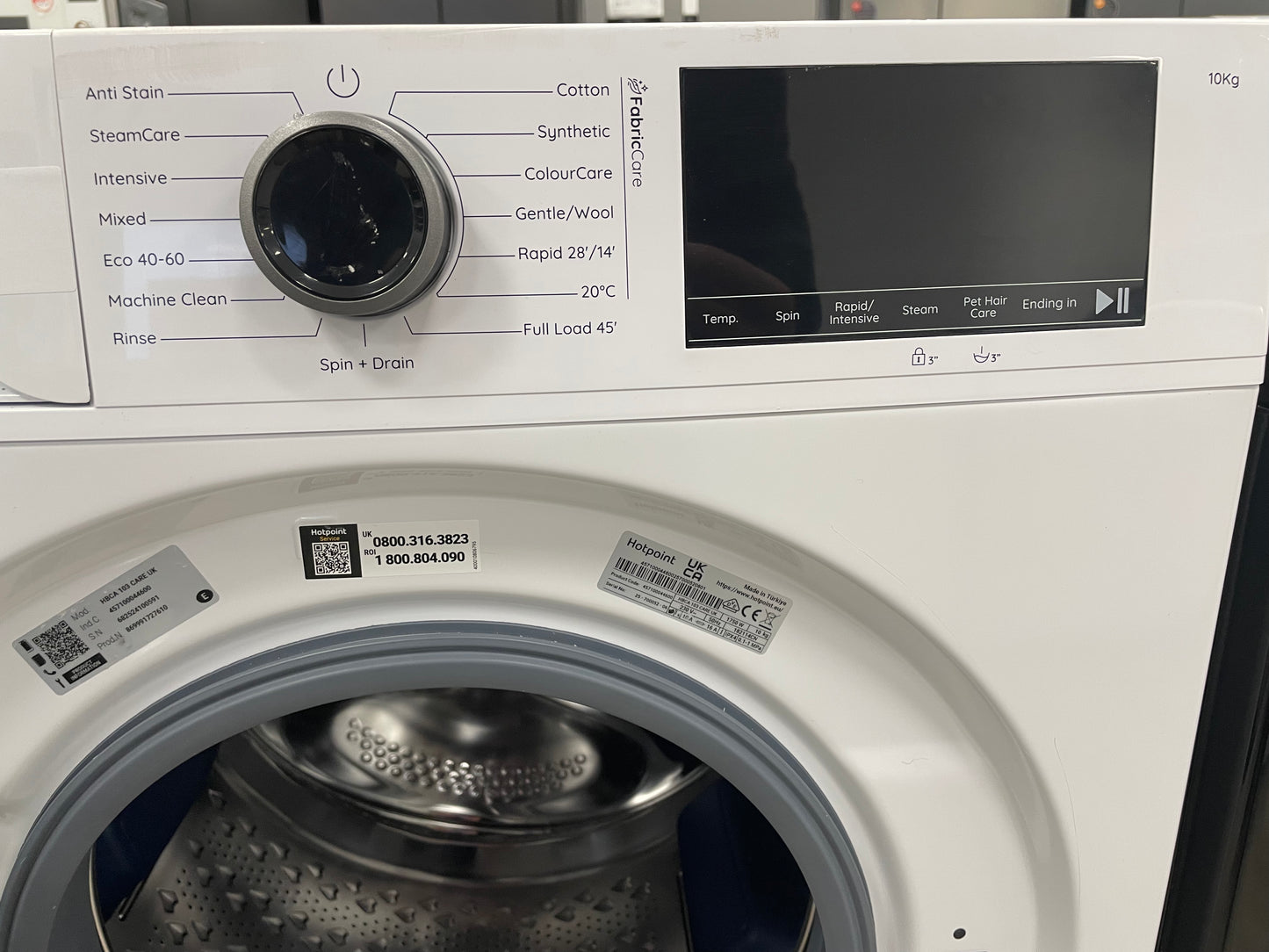 HOTPOINT FabricCare HBCA 103 CARE UK 10 kg 1400 Spin Washing Machine - White