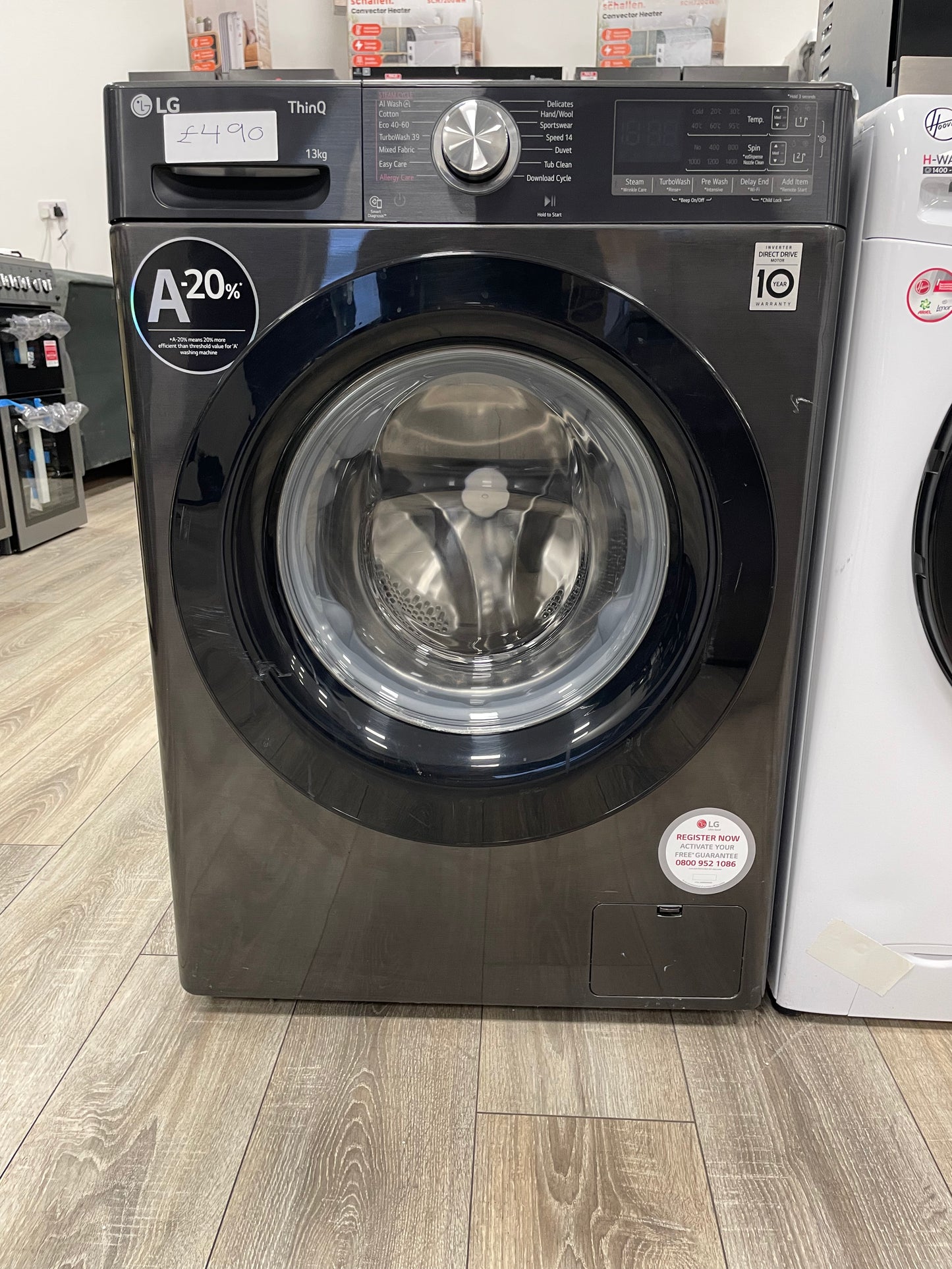LG EZDispense F4Y913BCTA1 WiFi-enabled 13 kg 1400 Spin Washing Machine - Black
