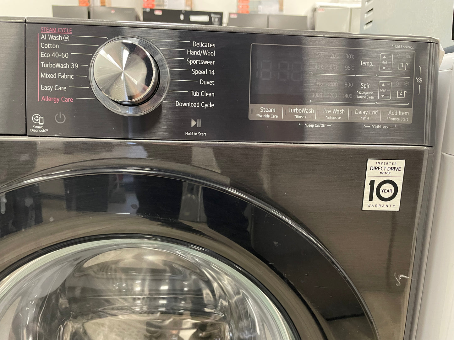 LG EZDispense F4Y913BCTA1 WiFi-enabled 13 kg 1400 Spin Washing Machine - Black