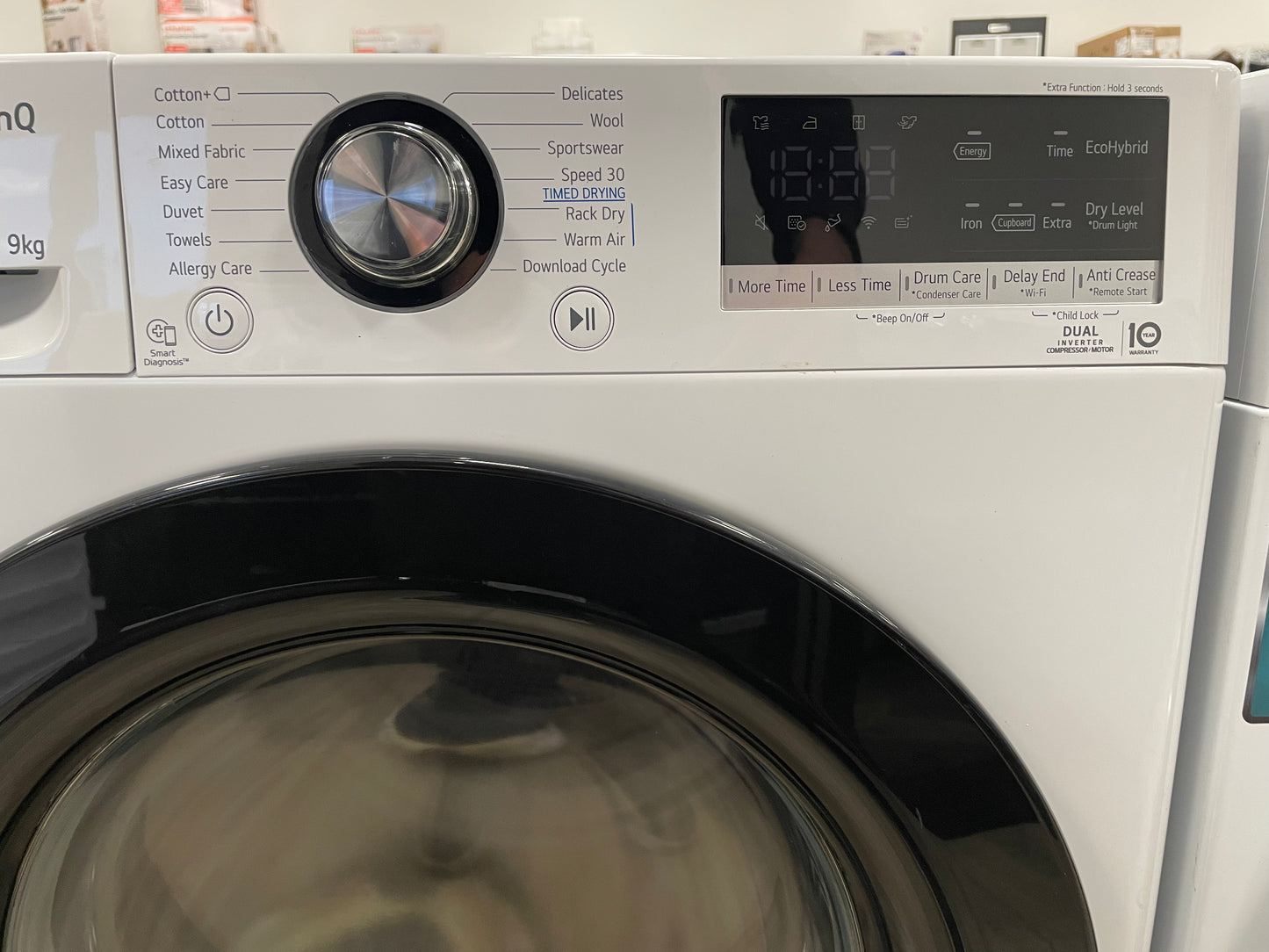 LG Dual Dry FDV309WN WiFi-enabled 9 kg Heat Pump Tumble Dryer - White