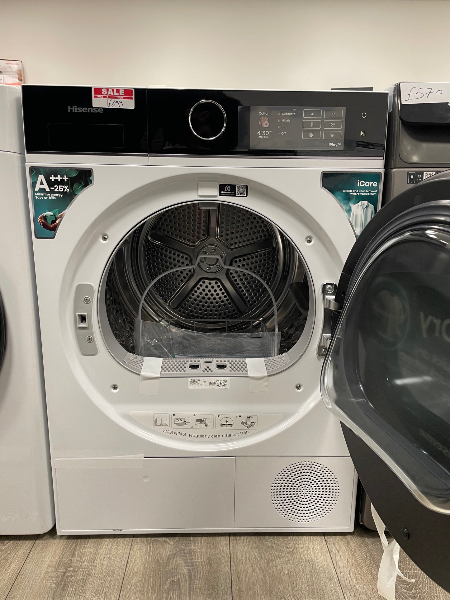 HISENSE 5i Series DH5I104BWAB WiFi-enabled 10 kg Heat Pump Tumble Dryer - White