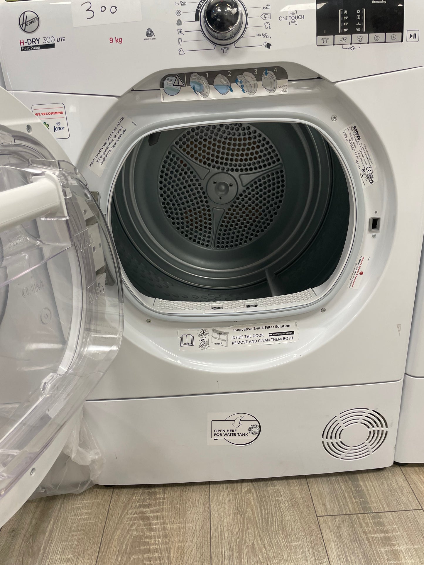 HOOVER H-Dry 300 HLE H9A2DE-80 NFC 9 kg Heat Pump Tumble Dryer - White
