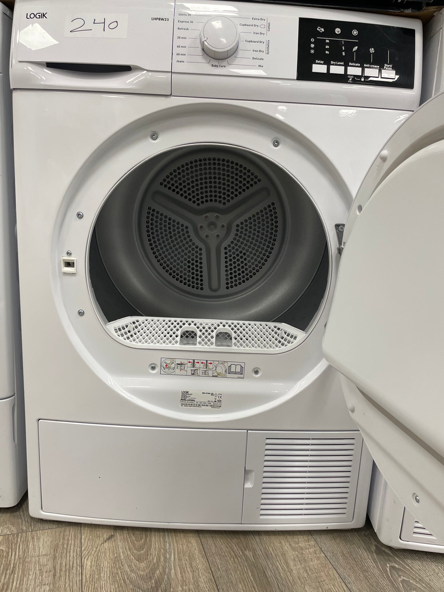 LOGIK LHP8W23 8 kg Heat Pump Tumble Dryer - White