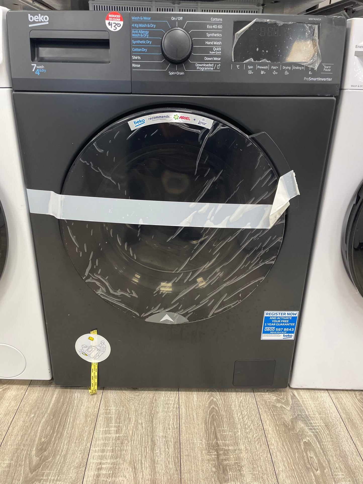 BEKO WDK742421A Bluetooth 7 kg Washer Dryer - Black