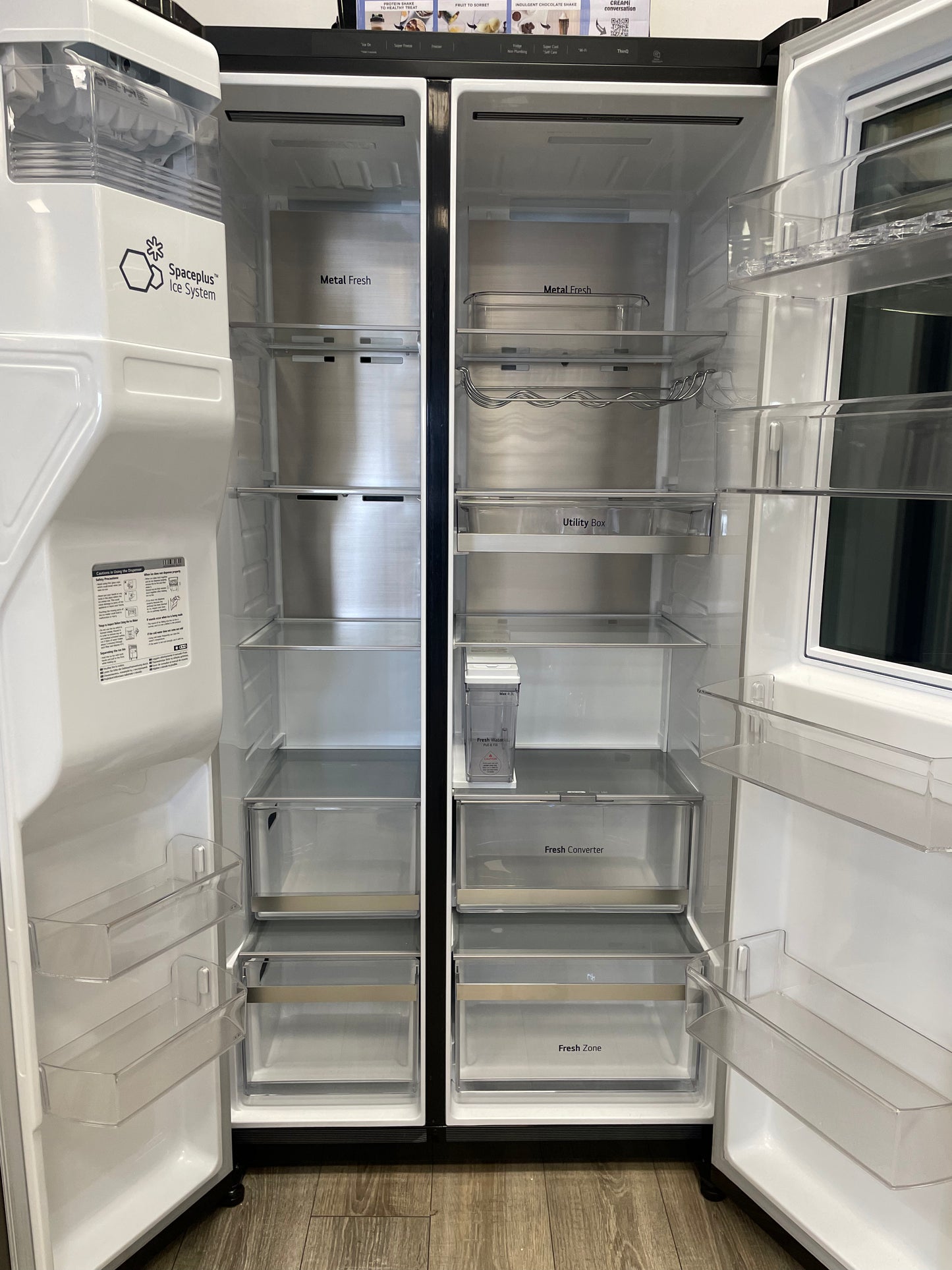 LG InstaView GSXE91EVAD American-Style Smart Fridge Freezer - Black Steel