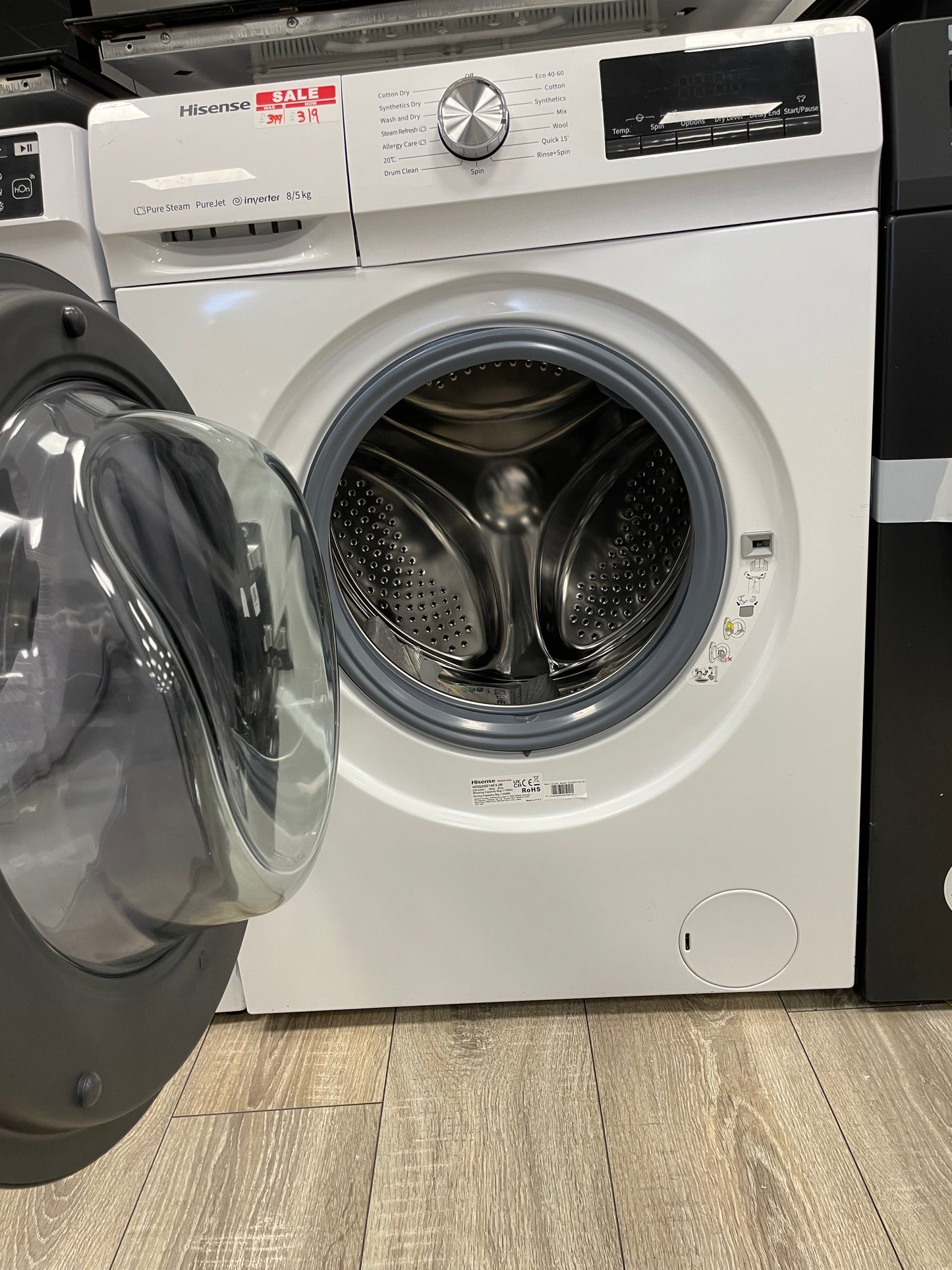 HISENSE 3 Series WDQA8014EVJM 8 kg Washer Dryer - White