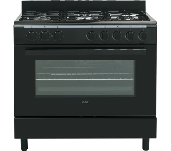 LOGIK LFTG90B18 90 cm Dual Fuel Range Cooker - Black