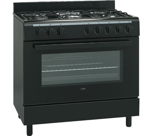 LOGIK LFTG90B18 90 cm Dual Fuel Range Cooker - Black