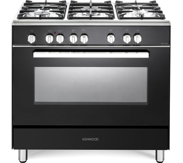 KENWOOD CK306 90 cm Dual Fuel Range Cooker - Black & Chrome